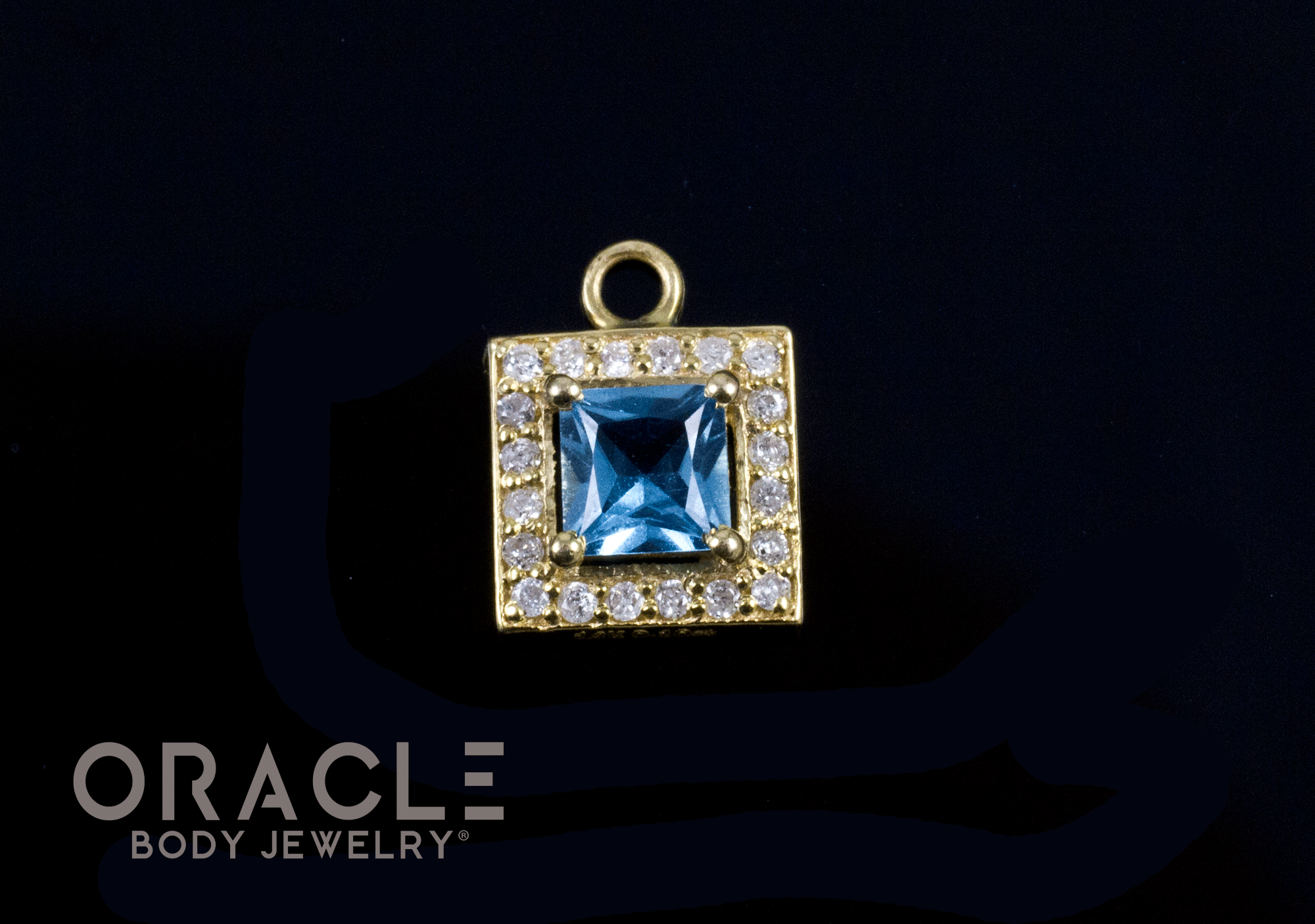 14k Swiss Topaz with Diamonds Charm