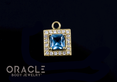 14k Swiss Topaz with Diamonds Charm