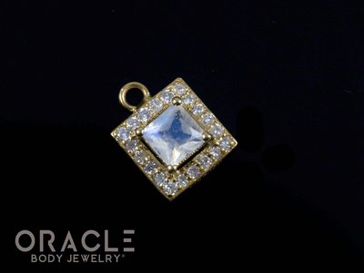 14k Moonstone with Diamonds Charm