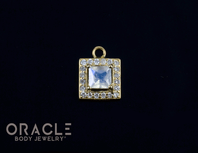 14k Moonstone with Diamonds Charm