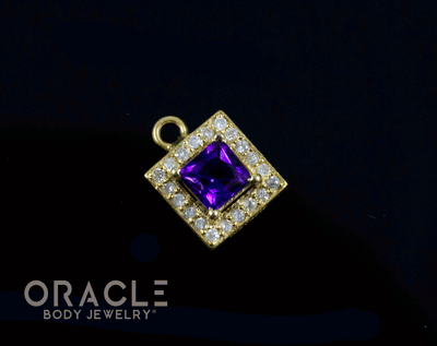 14k Amethyst with Diamonds Charm