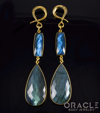 Crossover With Gold Plated Faceted Labradorite