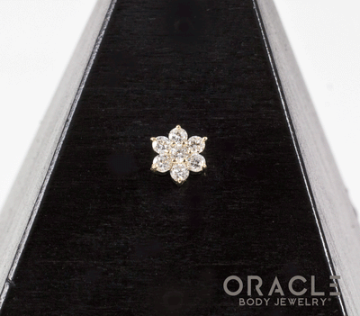 14k Floral Diamond Cluster Threadless End