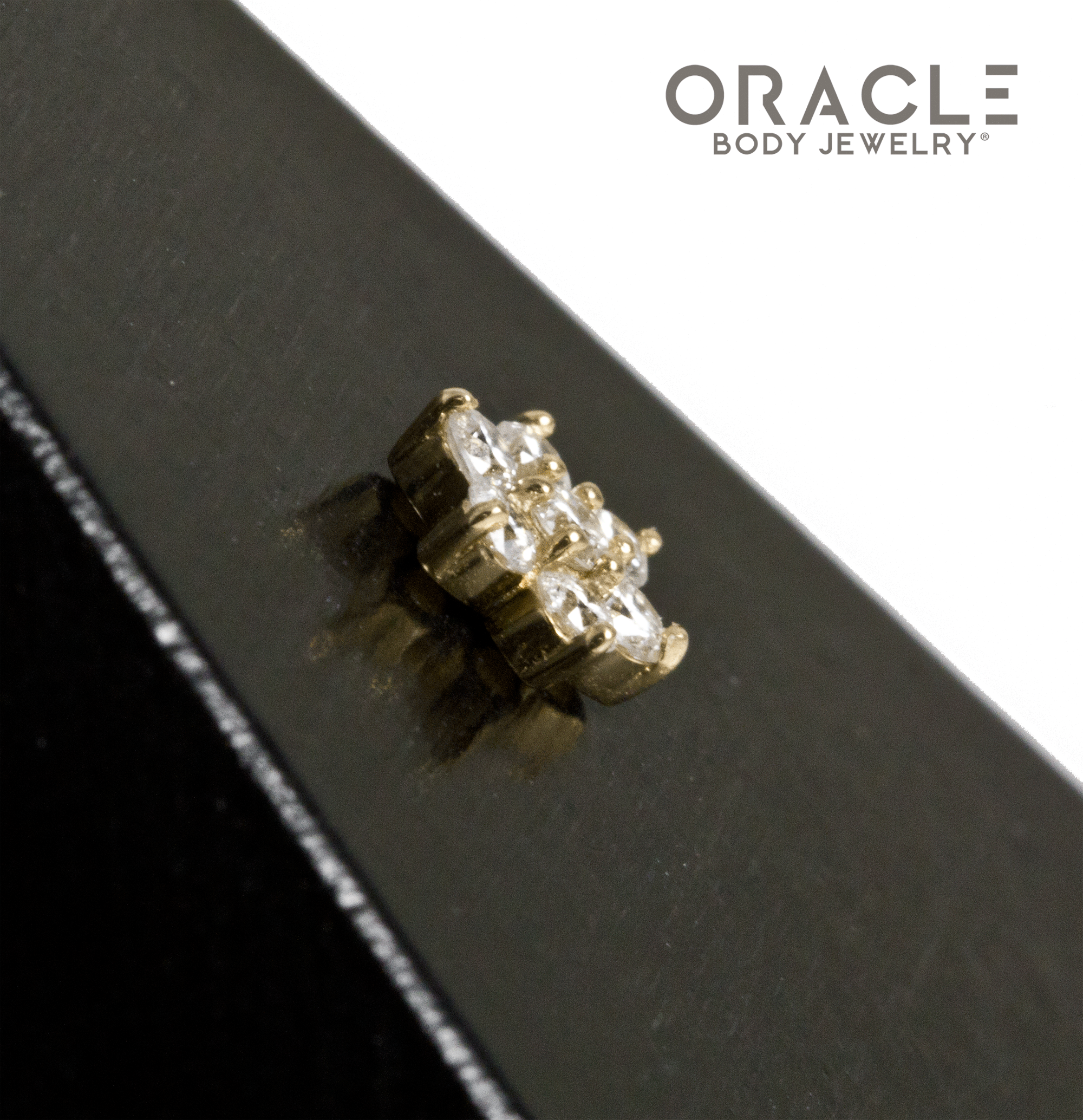 14k Floral Diamond Cluster Threadless End