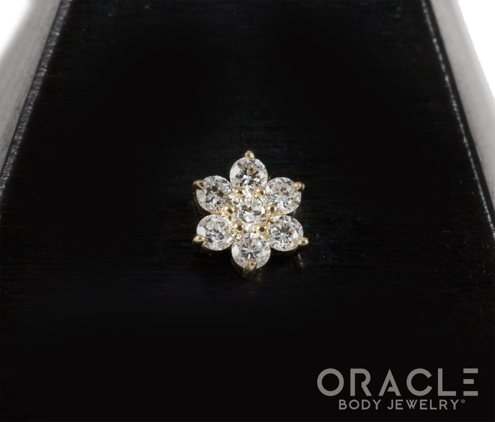 14k Floral Diamond Cluster Threadless End