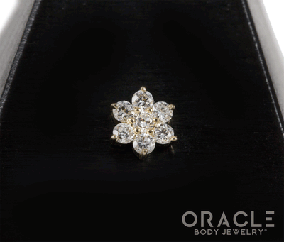 14k Floral Diamond Cluster Threadless End