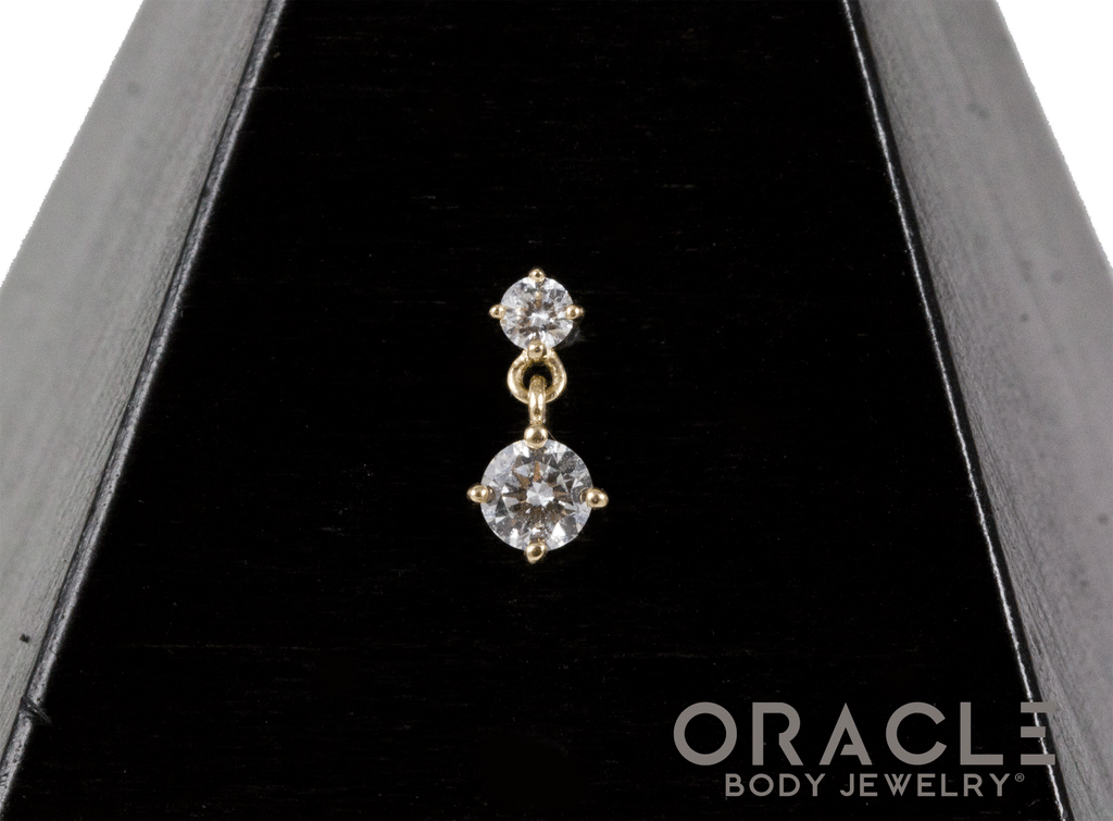 14k Diamond Dangle Threadless End