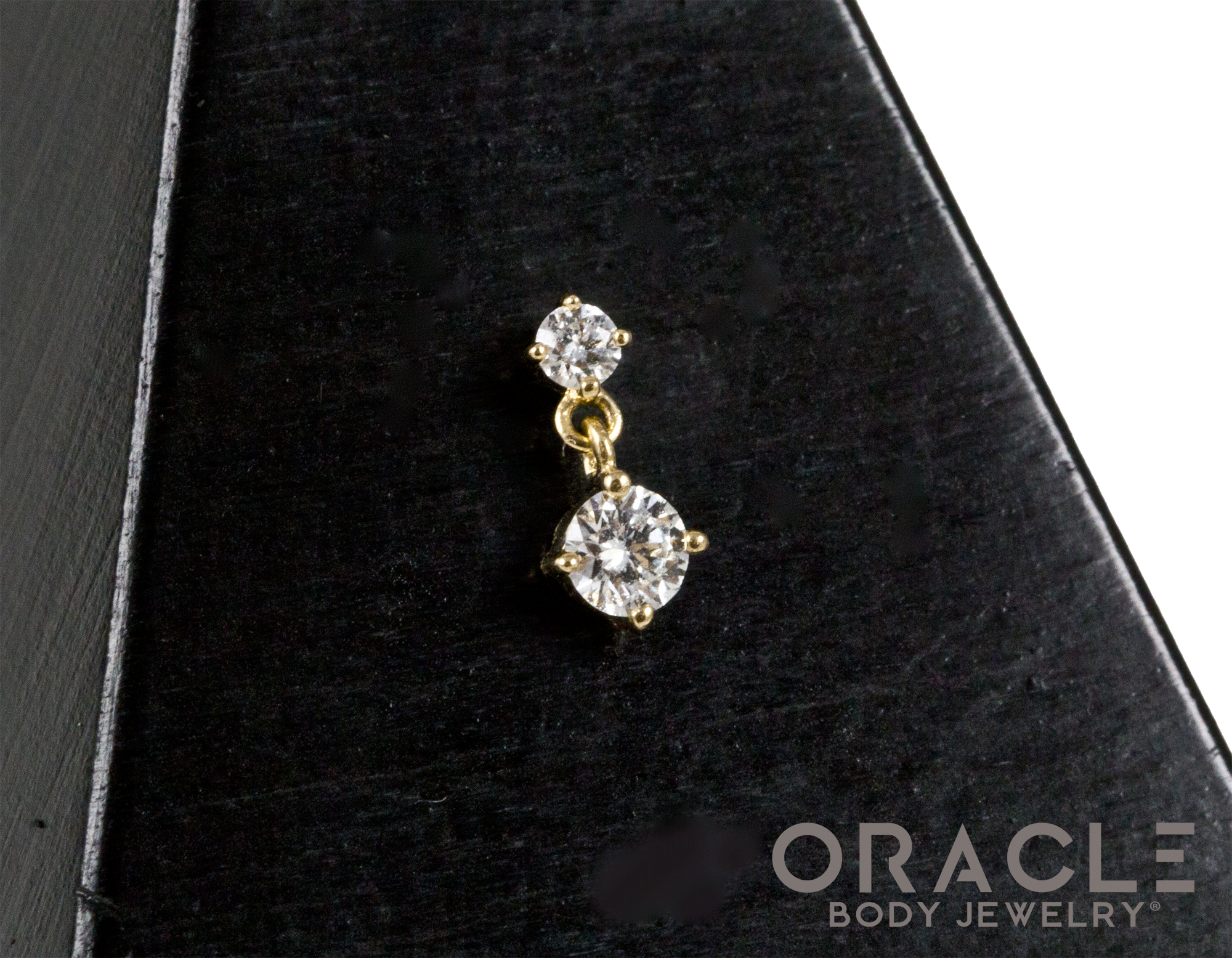14k Diamond Dangle Threadless End