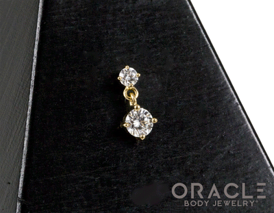 14k Diamond Dangle Threadless End