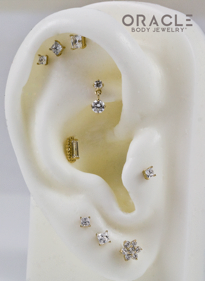 14k Diamond Dangle Threadless End