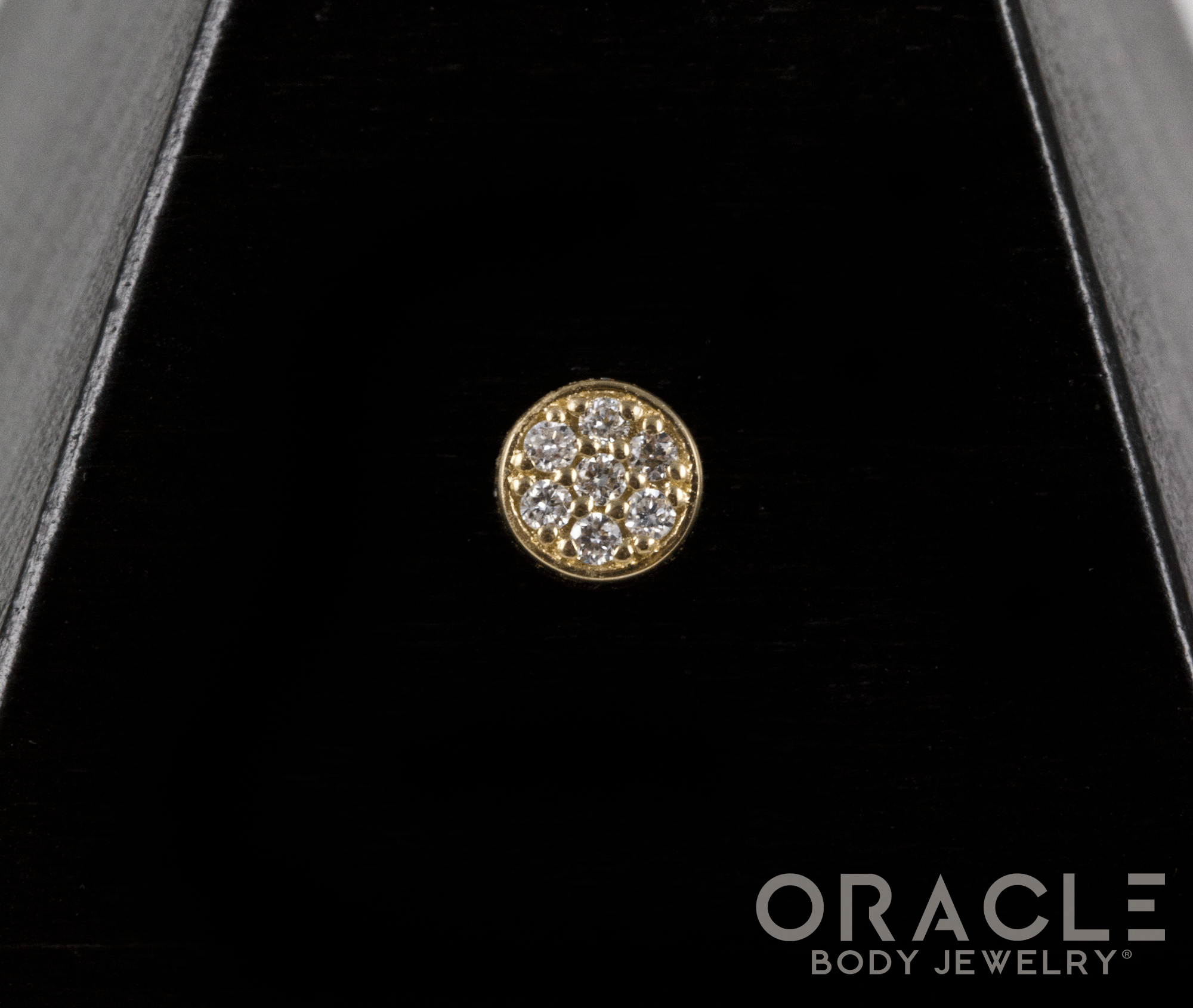 14k Diamond Orbit Threadless End