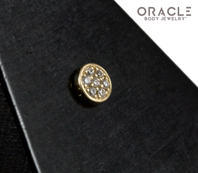 14k Diamond Orbit Threadless End