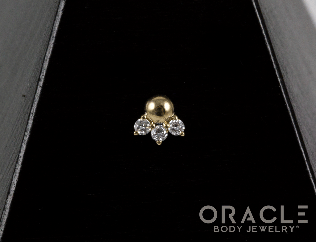 14k Triple Glitz Threadless End