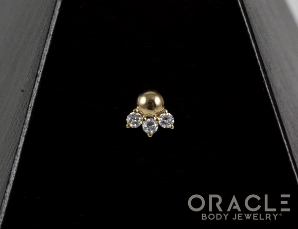 14k Triple Glitz Threadless End
