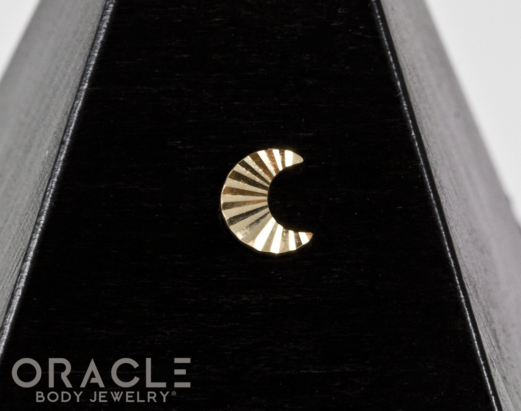 14k Rippled Moon Threadless End