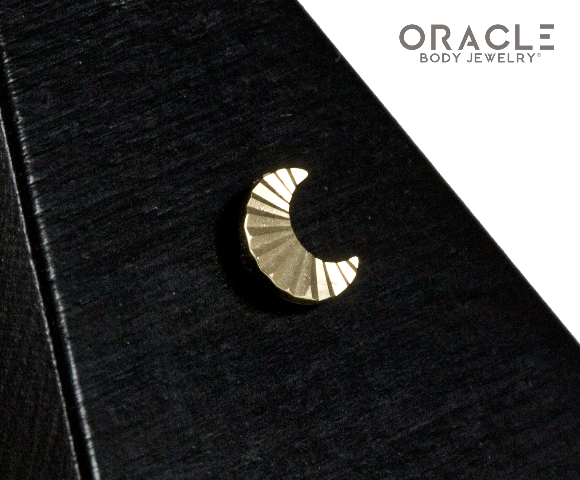 14k Rippled Moon Threadless End