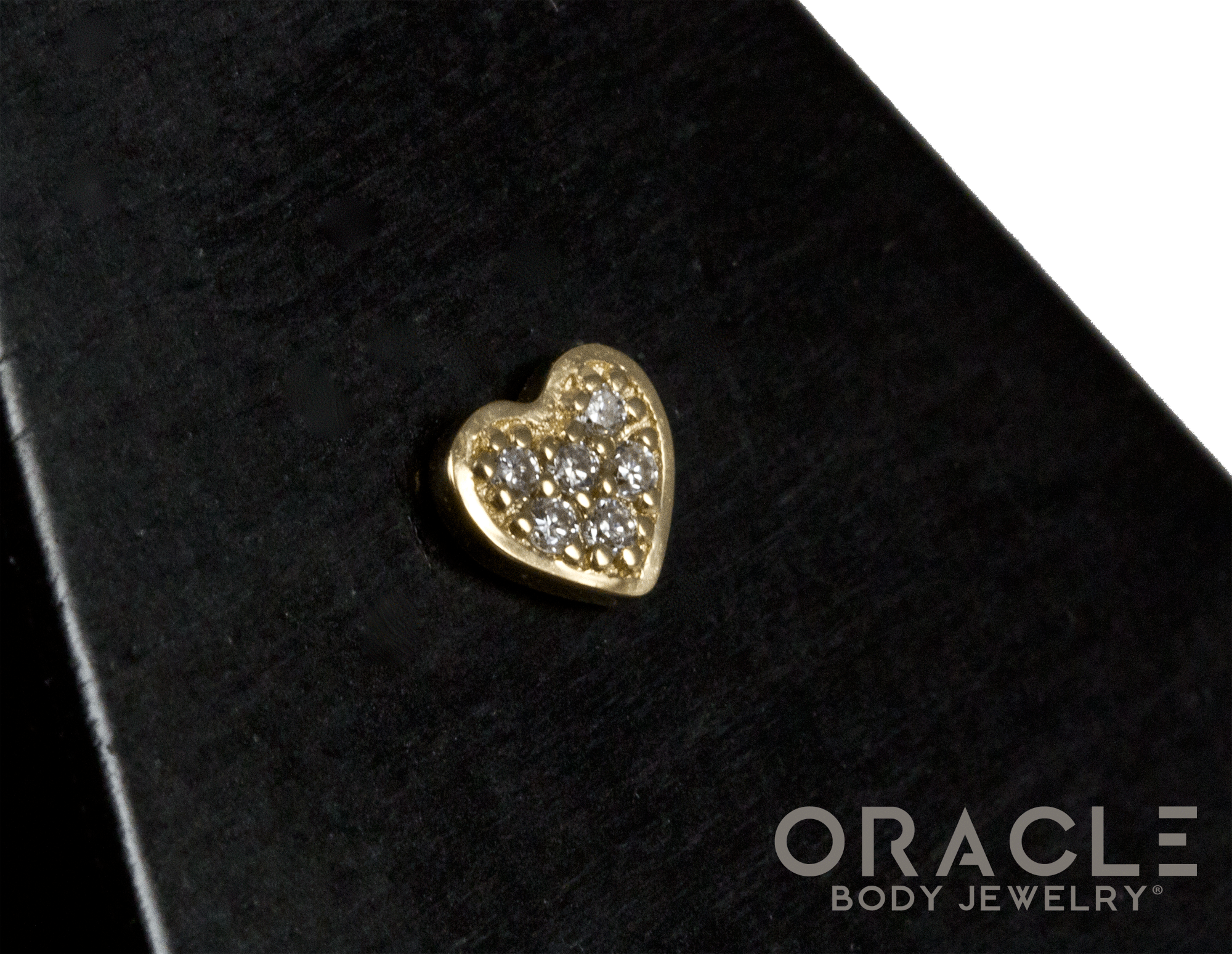 14k Heart of Diamonds Threadless End