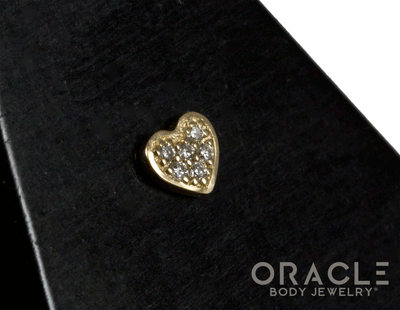14k Heart of Diamonds Threadless End