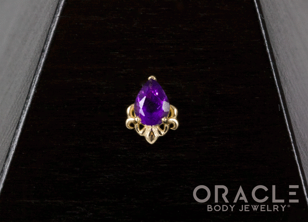 14k Deco with Amethyst Threadless End