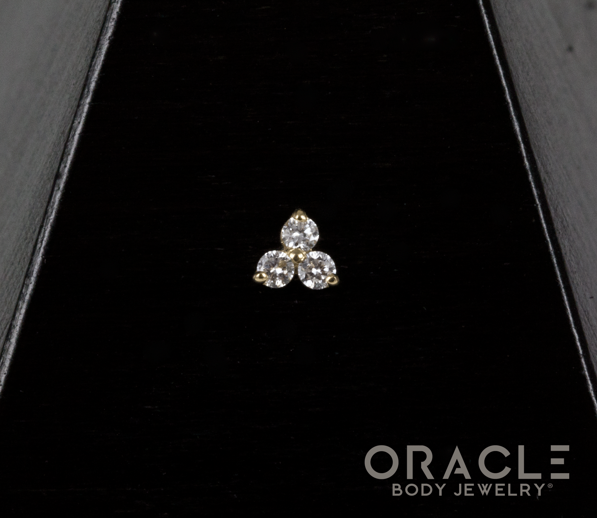 14k Diamond Triplet Threadless End