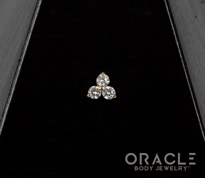 14k Diamond Triplet Threadless End
