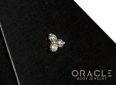 14k Diamond Triplet Threadless End