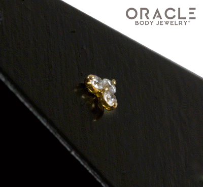 14k Diamond Triplet Threadless End