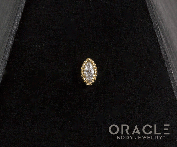 14k Textured Marquise Diamond Threadless End