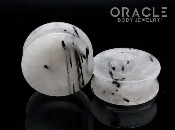 1-3/8" Tourmalated Quartz Concave Plugs