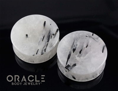 1-3/8" Tourmalated Quartz Concave Plugs