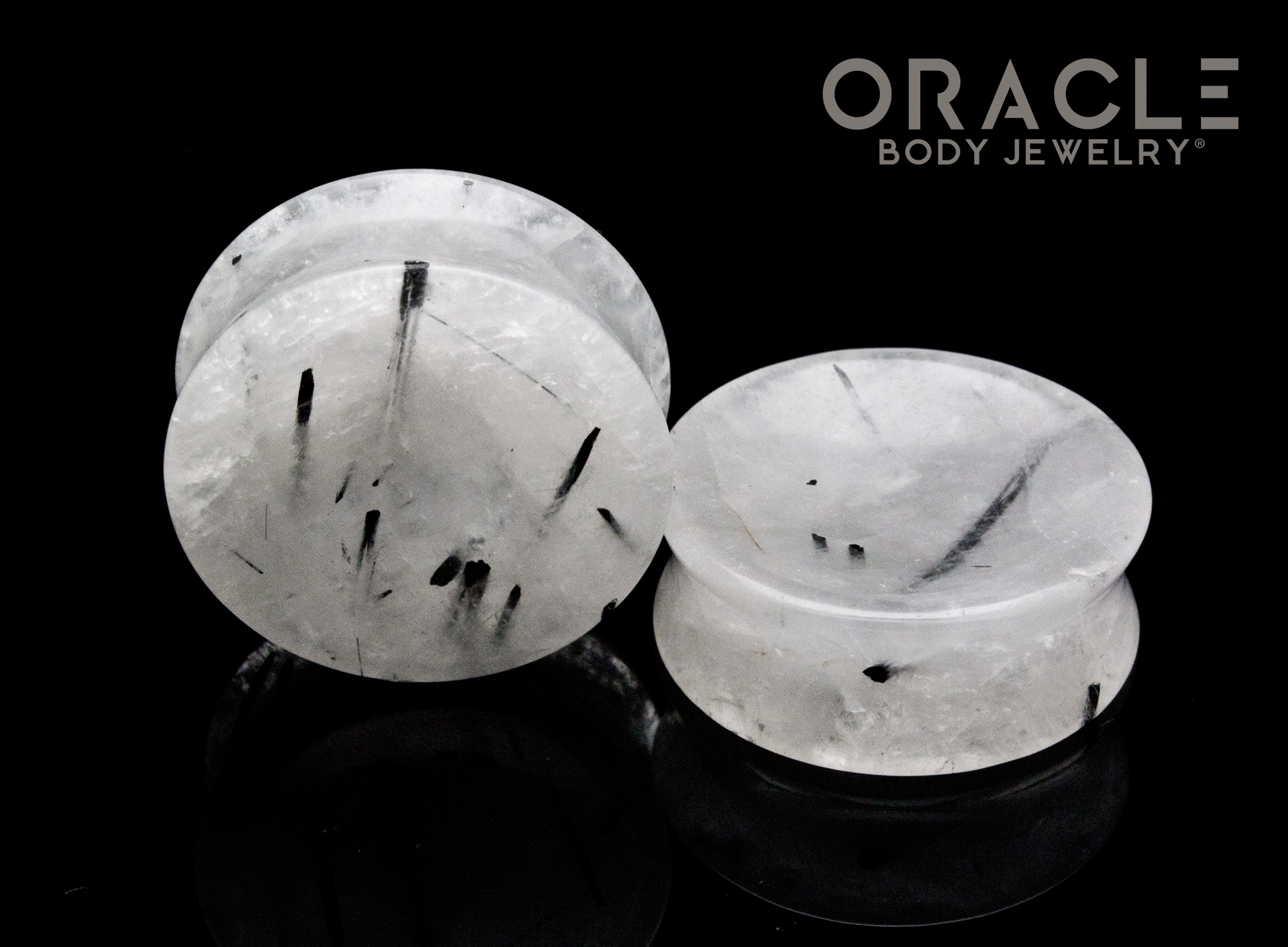 1-7/16" Tourmalated Quartz Concave Plugs