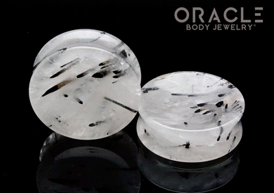 1-5/8" Tourmalated Quartz Concave Plugs