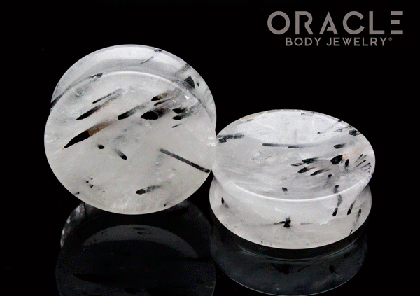 1-5/8" Tourmalated Quartz Concave Plugs