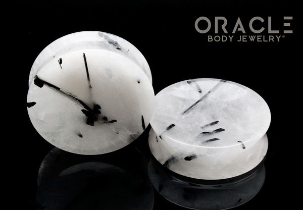 1-3/4" Tourmalated Quartz Concave Plugs