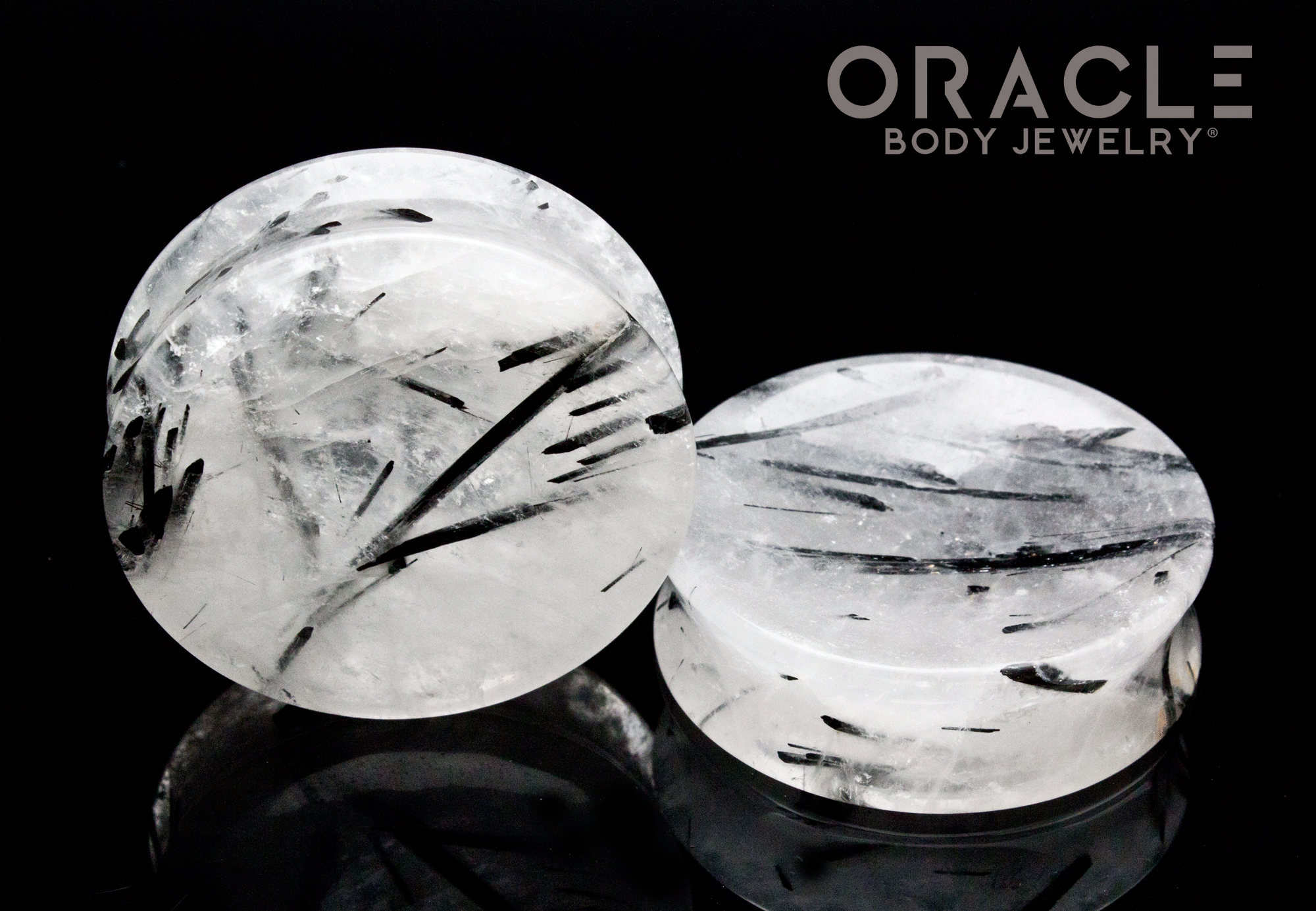 1-7/8" Tourmalated Quartz Concave Plugs