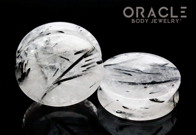 1-7/8" Tourmalated Quartz Concave Plugs