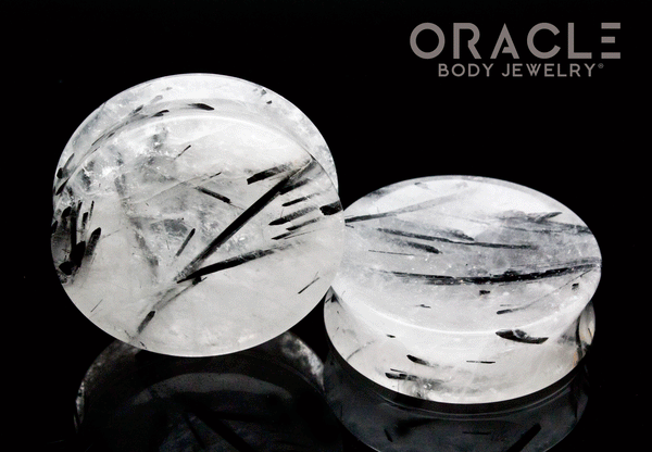 1-7/8" Tourmalated Quartz Concave Plugs
