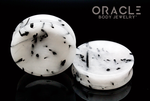 2" (51mm) Tourmalated Quartz Concave Plugs