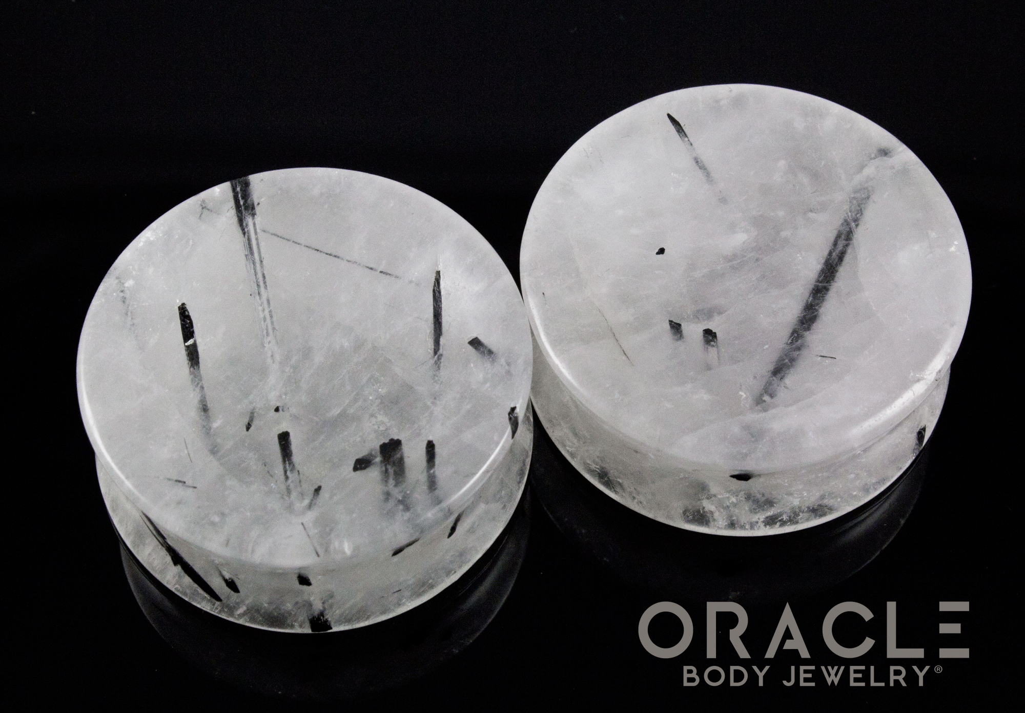 1-7/16" Tourmalated Quartz Concave Plugs
