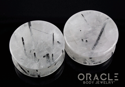 1-7/16" Tourmalated Quartz Concave Plugs