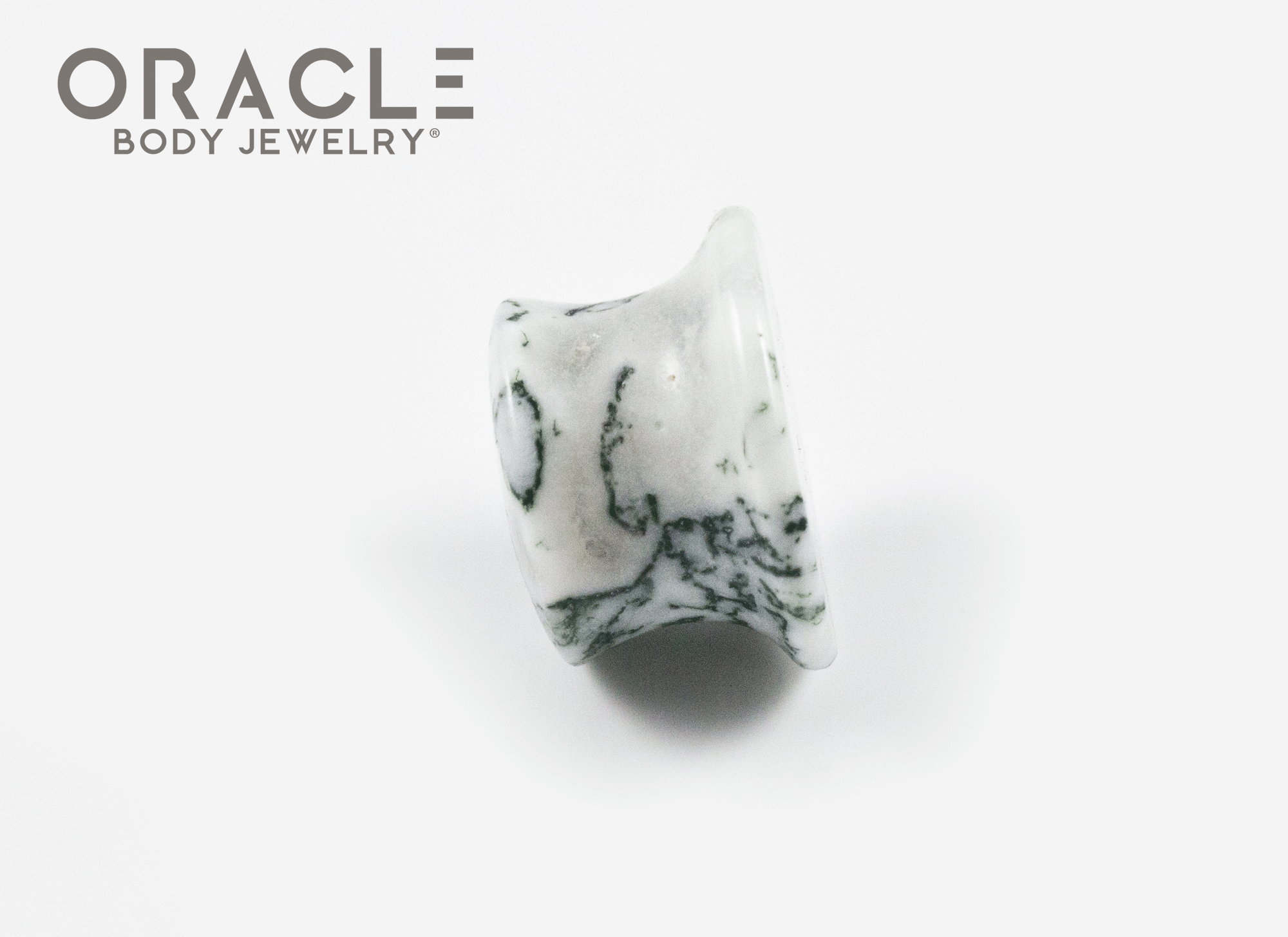 Green Tree Agate Mayan Style Flare Plugs