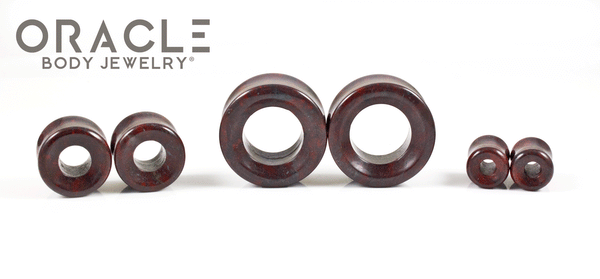 Red Brecciated Jasper Eyelets / Tunnels