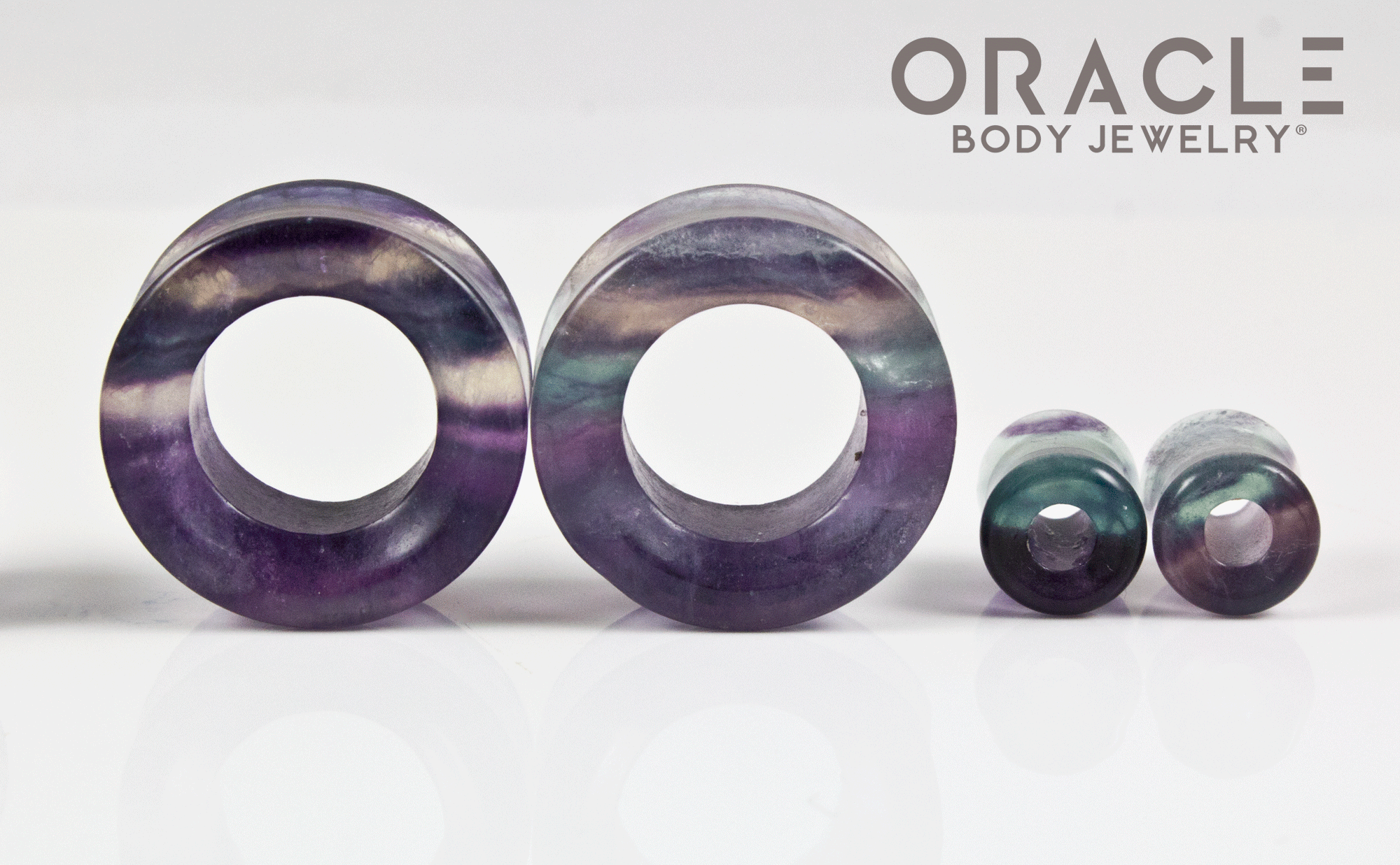 Rainbow Fluorite Eyelets / Tunnels