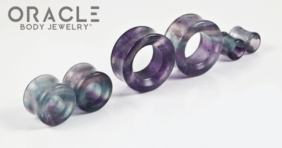Rainbow Fluorite Eyelets / Tunnels