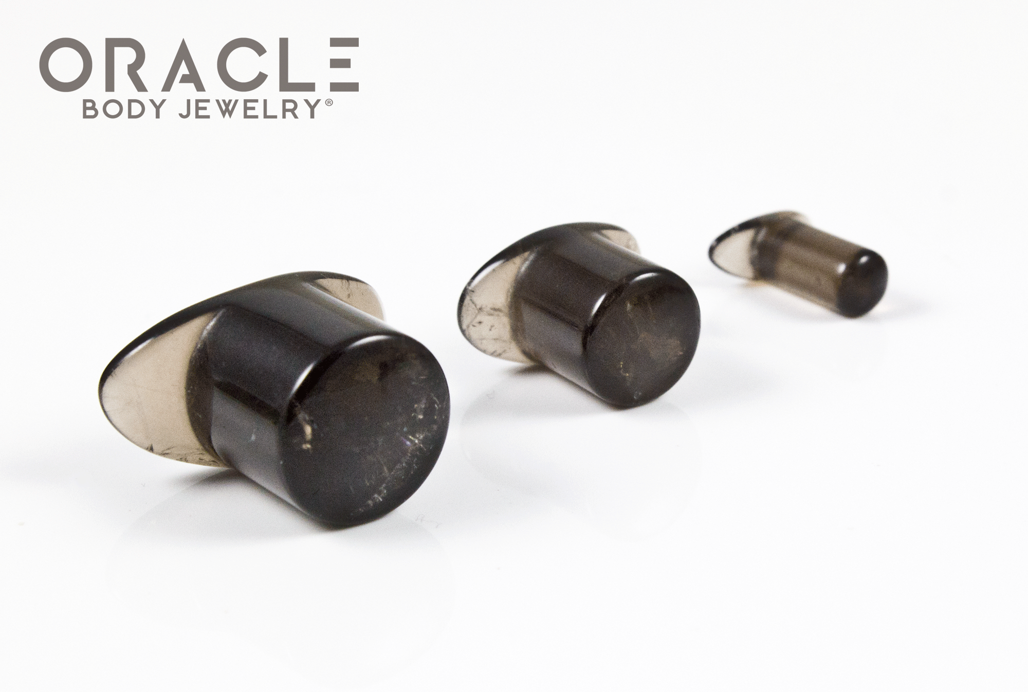 Dark Smoky Quartz Labrets 8g Through 1/2"