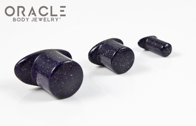 Blue Goldstone Labrets 8g Through 1/2"