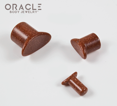Cinnamon Goldstone Labrets 8g Through 1/2"