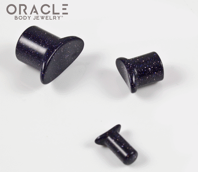 Blue Goldstone Labrets 8g Through 1/2"