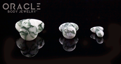 Green Tree Agate Labrets 8g Through 1/2"