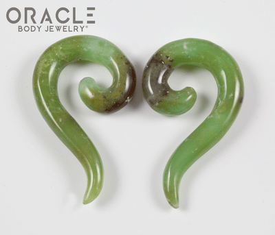 2g Chrysoprase Tail Spirals